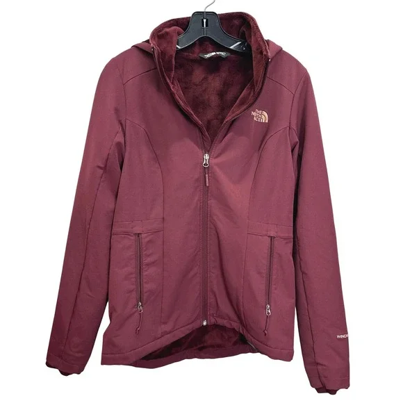 The North Face TNF Shelbe Raschel Fleece Jacket Womens Small Burgundy WindWall - Picture 1 of 12